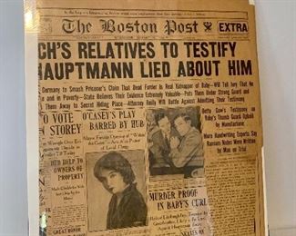 Item 185:  The Boston Post front page - 15.75" x 20": $22.00 