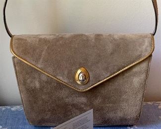 Item 244:  Salvatore Ferragamo suede bag:  $180