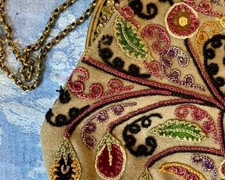 Details of embroidered purse