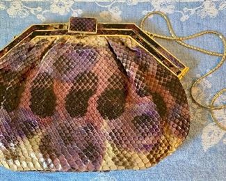 Item 419: Vintage Judith Leiber snakeskin bag:  $225.00 