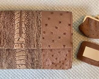 Item 254:  Ostrich/Croc/Snake, hand crafted by Cape Cobra Leathercraft --Africa’s largest exporter of luxury exotic leather goods. bag with accessories:  $700.00