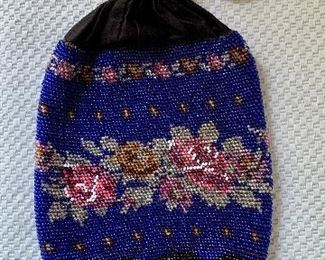 Item 256: Victorian Beaded floral draw-string bag:  $45.00