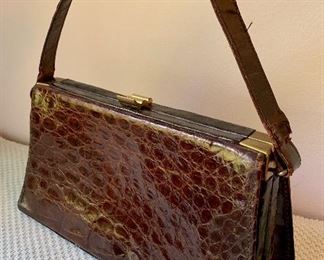 Item 425:  Alligator skin bag, as is:  $45.00 