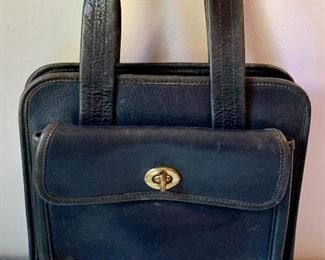 Item 431:  Vintage black leather Coach bag:  $45.00
