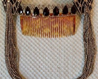 Item 436:  Vintage beaded hair comb:  $24.00