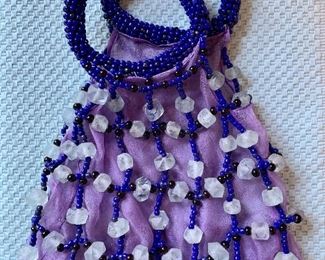Item 438:  Christa beaded bag with stones:  $75.00