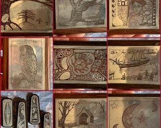 Detail of belt buckles and silver pendants are on the bottom right. Pendants on the lower right are $10 each