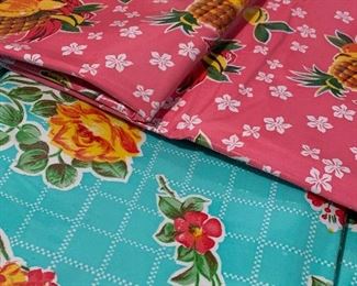 Item 406:  Two vintage Charoplex large pieces of oilcloth:  $20