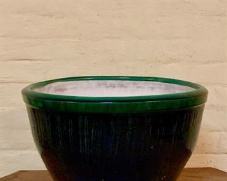 Item 231:  Large emerald green planter - 17" x 13":  $14