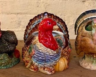 Item 496:  Lot of (3) turkey's (middle one is a planter):  $25