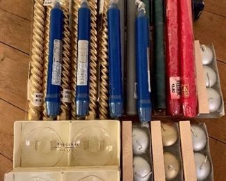 Item 504:  Lot of candles with two boxes of bobeches: 
$30