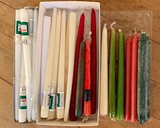 Item 506:  Lot of candles with one box of all white tapers:  $15