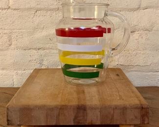 Item 508:  Vintage water pitcher & cutting board: $20