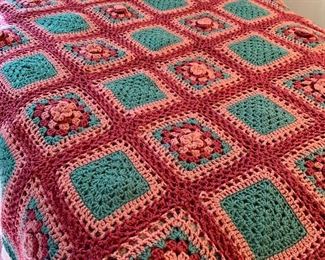 Item 447:  Hand knitted afghan:  $25