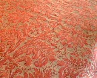 Item 276:  Mariano Fortuny Fabric - 7 yards and 2 ft, Lucrezia in Bittersweet and Silvery Gold Fabric. This is iconic Italian hand printed Egyptian cotton luxury fabric. Handmade in Venice: $100 per yard!