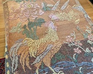 Item 557:  Not perfect but very pretty antique rooster table cloth:  $25
