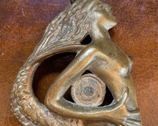 Item 283:  Door Key Chain - heavy brass - for Le Sirenuse Hotel in Positano Italy - 5": $20