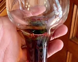 Item 287:  Joel Myers (Blenko 1963-70) Art glass goblet - 8.5": $125