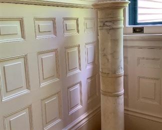 Item 298:  Marble Column (missing something on top?) - 9" x 39": $85