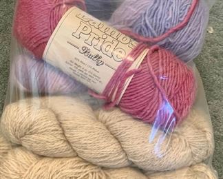 Item 562:  Lamb's Pride Yarn, pink, purple and ivory: $15