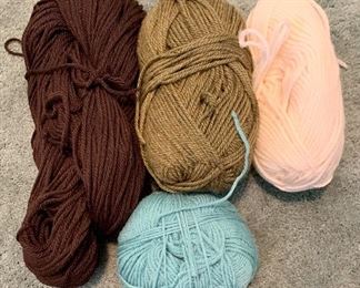 Item 566:  Brown, Tan, Aqua and Pink Yarn: $7.00