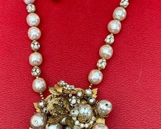 Item 273:  Miriam Haskell Baroque Pearl necklace and matching clip earrings:  $450.00 for set