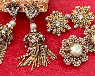 Item 534:  Miriam Haskell earrings:......$100.00 each pair. (Pair on left is already sold!)