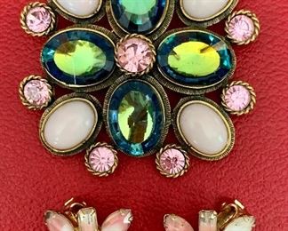 Item 538:  Vintage pin and earring set:  $45.00