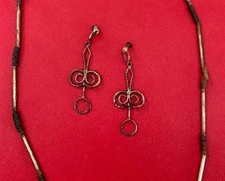 Item 589:  Sterling necklace and earring set. $ 18.00