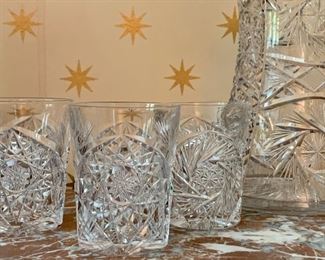 Closeup of cut glass.