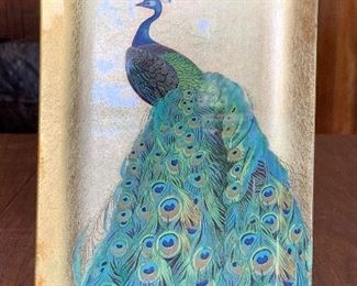 Item 315:  Peacock plate - 9" x 6":  $12.00