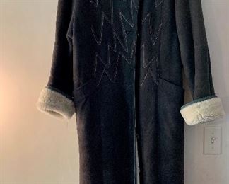 Item 470:  Amazing Heavy Black Shearling Coat:  $400