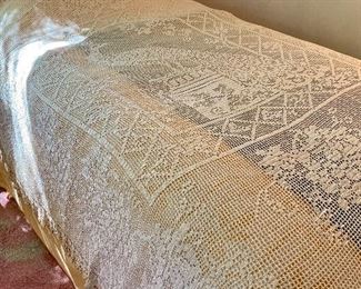Item 451:  Antique Crocheted twin coverlet:  $45
