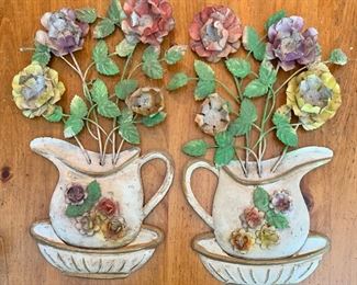 Item 376:  Metal wall decor - 14.75":  $18.00 for the pair