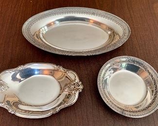 Item 351:  Three pretty silverplate trays: $28