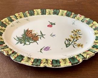 Item 321:  Oval serving platter 100% handmade and hand-decorated in Moustiers Ste-Marie, France at Atelier Soleil 18.25" x 14":  $400