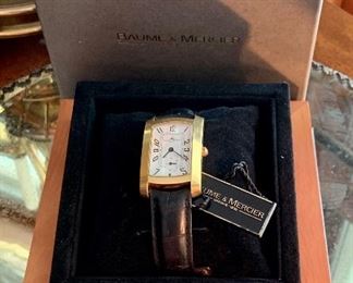 Item 327:  Vintage Baume Mercier "Hampton" 18K Gold Men's Watch in original box:  $1695