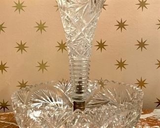 Item 601:  Vintage Crystal Epergne - 13" tall:  $115