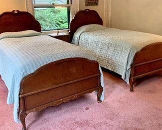Item 608:  Vintage twin set (has matching vanity and nightstand) This set needs some TLC - it is not perfect - but could be with your help!:  $275 for set