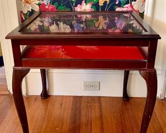 Item 615:  Glass top jewelry case -needs some TLC- 22.25" x 17.5" x 23":  $40 (this item is available for pick up on last day of sale - 9/19)