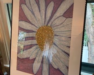 Item 618:  Daisy flower drawing - art by children fund raiser - 29.25" x 23.25":  $45
