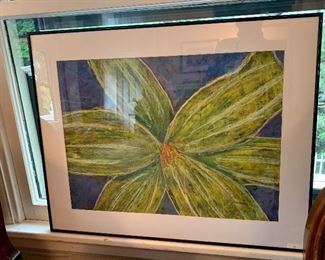 Item 619:  Lily flower drawing, art by children fundraiser - 29.25" x 23.25":  $45