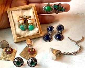 Item 636:  Lot of assorted earrings and rings:  $38