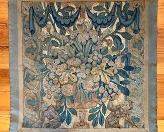 Item 646:  18th C. tapestry - 24" x 24":  $150