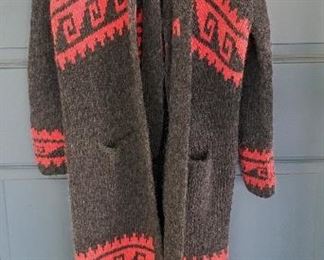 Approximately size 10 - Very heavy, double knit, full length sweaters crafted on nail looms by prisoners in a jail in San Miguel de Allende, Mexico in 1975. How cool is that!: $175