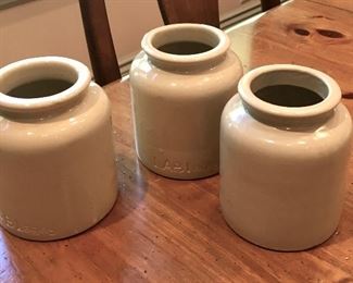 LAB Lagny, France, appx. 5" tall - Dijon mustard crocks: $40 for 3