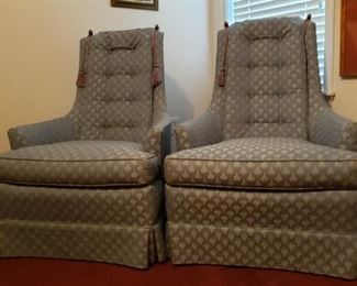 Pair of upholstered Slpper chairs, excellent condition 