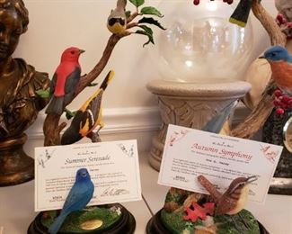 Birds/ceramic with certificates of authenticity 