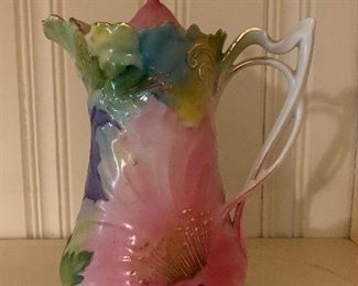 Vintage Hand painted Floral Pitcher
