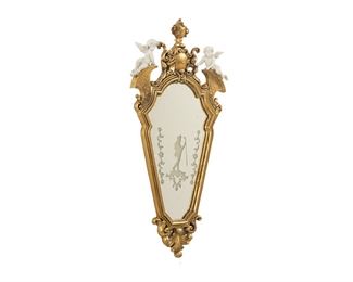 French Empire Style Gilt Cherub Mirror